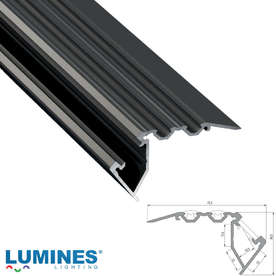 Алуминиев профил за LED лента за стъпала 3 метра Lumines Scala LUM-10-0322-30 черен мат
