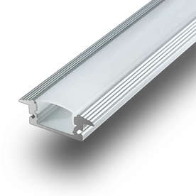 Алуминиев профил за LED ленти, 2 метра, матиран разсейвател, за вграждане