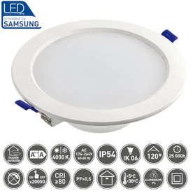 LED луна за баня GTV DENVER кръг AC220-240V 15W 1350lm 4000K IP54