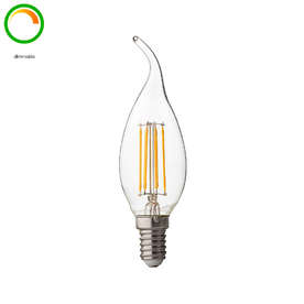 LED димиращ filament пламък Ultralux LFF41442D 4W E14 4200K, неутрална светлина