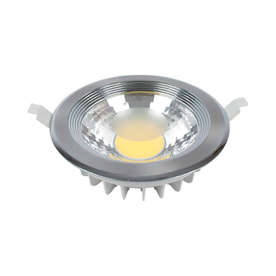 LED луни за вграждане 10W, 220V, IP44, 800lm, 2700K топла бяла светлина, сатиниран никел