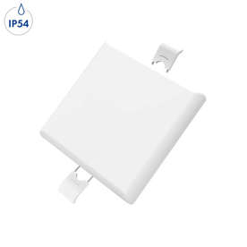 IP54 LED панел за вграждане, квадрат 18W, бяла 6000K светлина, ъгъл на излъчваната светлина 180° градуса, алуминий/поликарбонат, бял