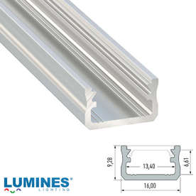 Алуминиев профил за LED ленти Lumines A 10-0010-20, 2 метра