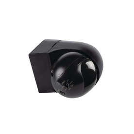 Черен сензор за движение Kanlux ALER MINI B-B 23456, PIR, 140°, IP44, за повърхностен монтаж