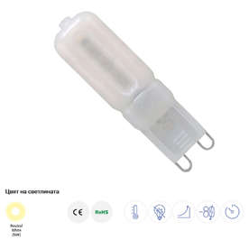 LED крушки G9 5W 4500K 220V 420lm 360° Optonica 1636