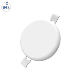 IP54 LED панел за вграждане, кръг 18W, бяла 6000K светлина, ъгъл на излъчваната светлина 180° градуса, алуминий/поликарбонат, бял