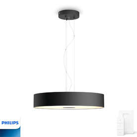 LED пендел Philips Hue Fair, 220V, 25W, 2900lm, 2200-4000-6000K, IP20, дистанционно управление, цвят черен/бял