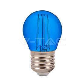 Цветна LED крушка филамент E27 2W G45 cин цвят V-TAC 7412