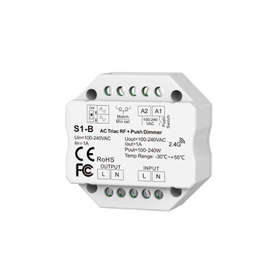 TRIAC RF Димер S1-B 100-240VAC RF 2.4G 1A 1CH 110W/220W (110V/220V)