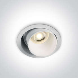 Луна за вграждане One Light 11105D8/W фасунга GU10 алуминий бял мат IP20