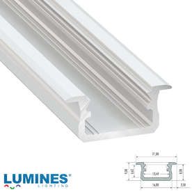 Алуминиев профил за вграждане 3 метра, цвят бял лак LUMINES B groove profile 10-0021-30