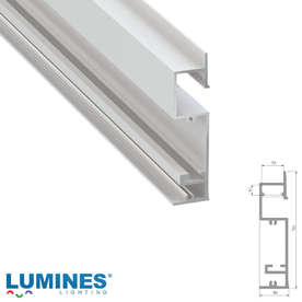Алуминиев профил за вграждане в гипсокартон 2 метра Limines Lighting FLARO 10-0441-20