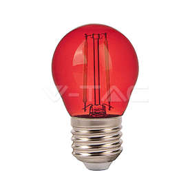 Цветна LED крушка филамент E27 2W G45 червен цвят V-TAC 7413
