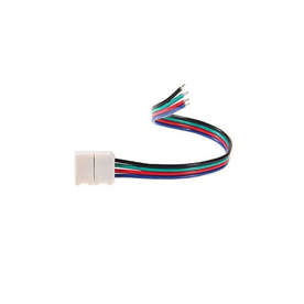 Едностранен конектор с 15 см проводник за LED лента RGB 10мм BER-04-011-009-04-10
