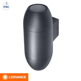 Фасадно осветително тяло Ledvance 220V IP44 2xGU10 алумиий/закалено стъкло двустранно осветяване цвят антрацит