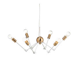 Полилей ACA Lighting CHAGALL OD680306WB 220V 6xE27 IP20 метал цвят бял/месинг