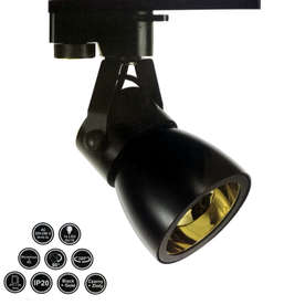 Черен релсов прожектор 73x160mm 1xGU10 LVT Goldi 1574
