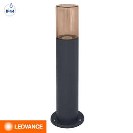 Външно осветително тяло градински стълб Ledvance IP44 220V 1xE27 метал/стъкло цвят антрацит стъкло цвят амбър