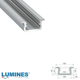 Алуминиев профил за вграждане 3 метра, анодизиран алуминий/сребрист LUMINES B groove profile 10-0024-30