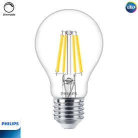 Димируема LED крушка Philips 3.4W, E27, 470lm, 2700K, A60, 360°