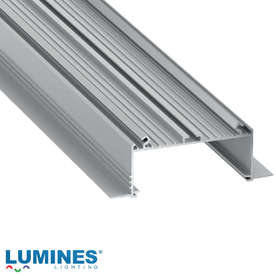 Широк алуминиев профил за вграждане в гипсокартон Lumines Sorga 10-0534-30 три метра, цвят натурален алуминий
