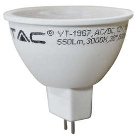 LED луничка 7W, захранване 12V AC/DC, тип MR16, цокъл GU5.3, 6000K,38°