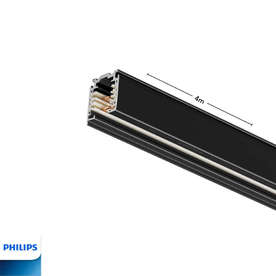 Трифазна шина за за интериорно осветление Philips, 4 метра, черна, за повърхностен монтаж