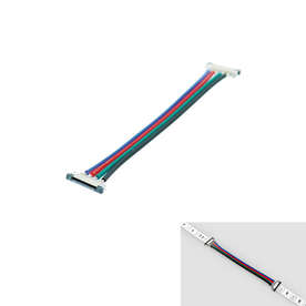 Двустранен конектор с 10 см проводник за LED лента RGB 10мм BER-04-011-007-04-10