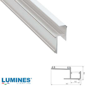 Алуминиев профил за LED ленти 3 метра за гипсокартон Lumines Lighting IPA12 10-0481-30 White RAL9016