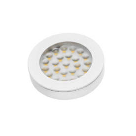LED мини светодиодна луна за външен монтаж или за вграждане GTV Vasco, топла светлина, кръгло бяло тяло, с кабел 2м