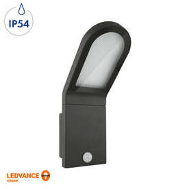 Фасадно LED осветително тяло Osram/LEDvance, 220V, 12W, 740lm, 3000K, IP54, 107°, сензор за движение