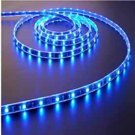 LED ленти 12V V-TAC, 3.6W/m, тип диоди 3528, 60 SMD/m, синя светлина, влагозащитени IP65, гъвкави