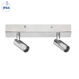 LED аплик Rabalux George, 220V, 2x5.6W, 2x560lm, 4000K, IP44, хром, 24 месеца гаранция