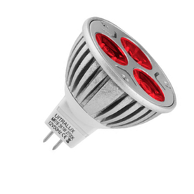 Димируем LED спот L12MR163RD UltraLux 12VAC/DC 3W червена светлина GU5.3, 60°
