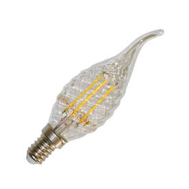 Винтидж LED крушки Filament Е14 Кендъл спирала, V-TAC, 4W, 220V, 3000K, 400lm, 300°