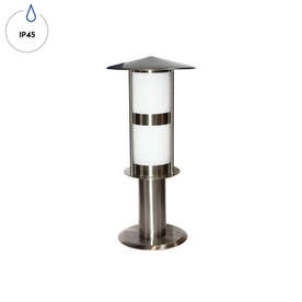 Външно осветително тяло ACA BT1008SO Loop 220V E27 IP45 Inox тяло и бял стъклен дифузер