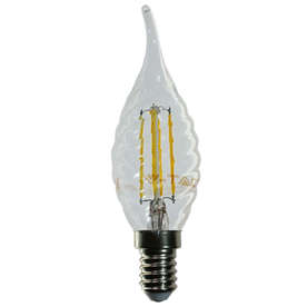 Винтидж LED Крушка - 4W Filament Patent E14 Кендъл Спирала Пламък Бяла Светлина