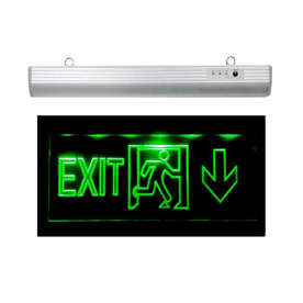 EXIT LED табела със стрелка надолу, 220V, 3W,  IP21, aлуминий/поликарбонат, светене в авариен режим 2 часа