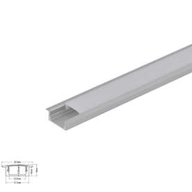 Алуминиев профил за LED лента Ultralux APK301, плитък, за открит вграждане, 3 метра
