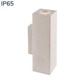 Фасадно осветително тяло аплик ACA Lighting MK0022SW Atticus 220V x2GU10 IP65 бетон, неръждаема стомана и стъкло