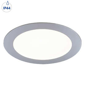 LED панел за вграждане 220V, 12W, 600lm, 4000K, 120°, IP44, хром, кръгло тяло