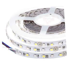 LED ленти RGB+WW 12V, 14.4W/m, 50lm/W, диоди 5050, 60 SMD/m, невлагозащитени IP20, гъвкави