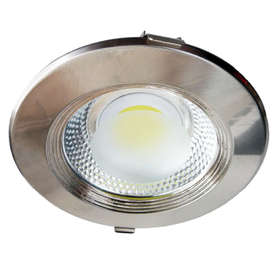 LED луна за вграждане 15W, инокс, 220V, диод COB, бяла светлина, 1200lm, 120°