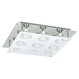 LED плафон Rabalux Naomi 2517, 220V, 45W, 3000K, 9xGU10, хром/стъкло