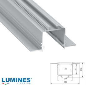 LED профил за вграждане в гипсокартон 3 метра Lumines Subli 10-0554-30, анодизиран алуминий