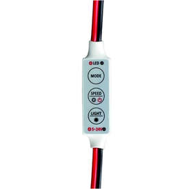Мини димер за едноцветна LED лента, 6A, 12-24V DC, 72W