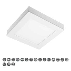 LED панел SAMBA 16W 1200lm IP40 120° 4000K квадрат  2 в 1  за повърхносен монтаж/ за вграждане