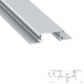 LED профил за вграждане в гипсокартон 3 метра Lumines ZATI 10-0594-30, алуминий