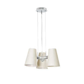 Пендел Faro LUPE CHROME PENDANT LAMP 3xЕ27, мощност max. 3x75W, метал/текстил