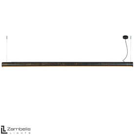 Дизайнерски LED пендел Zambelis 19210-OS 220V, 45W, 6300lm, 3000K, CRI80, IP20, алуминий/поликарбонат, цвят старо желязо